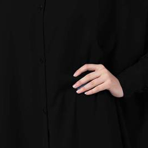 Ensemble Abaya Hijab en Coton Noir Brodé à la Main avec Imprimé Animal, Manches Longues, Longueur au Sol, Coupe Ample, Respirant, pour Femme Musulmane - Product Image 6