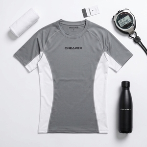 <b>Men</b> <b>Compression</b> T <b>Shirt</b> Gray Short Sleeve Athletic Gym Training Sportswear Custom Logo Fitness Running Workout <b>Shirt</b> - Product Image 2
