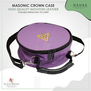Estuche para Gorra de Maestro Masónico Real y Selecto, de Cuero Morado, Bordado a Mano, Ligero, Excelente Protección - Product Image 4