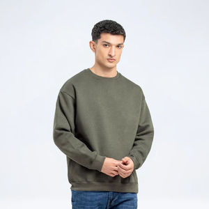 Suéter de Cuello Redondo para Hombre, 100% Algodón, Bloques de Color, Corte Regular, Manga Larga, Resistente al Viento y Transpirable - Product Image 3