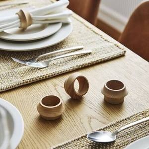 <b>Bamboo</b> rattan Napkin Rings Ring Shape Wabi-Sabi Design 2.5cm Wedding <b>Table</b> Decoration Durable Natural Finish - Product Image 4