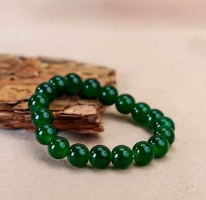 กำไลข้อมือหินหยกสีเขียวธรรมชาติคริสตัลรักษาเครื่องประดับลูกปัดสำหรับผู้ชายและผู้หญิง - Product Image 1