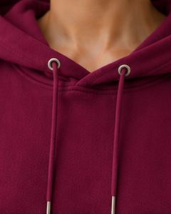 Sweat-shirt à capuche oversize pour femme, imprimé graphique, en molleton de coton, manches longues, style streetwear décontracté, couleur bordeaux - Product Image 5