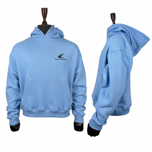Sudadera con Capucha Bordada con Estampado Digital, Efecto Desgastado, para Otoño, 430 GSM, 100% Algodón - Product Image 4