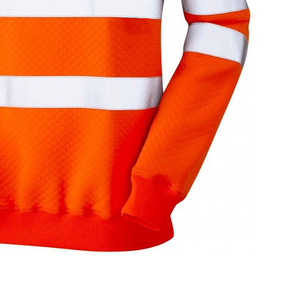 <b>Men's</b> <b>Orange</b> Reflective Safety <b>Sweatshirt</b> Crew Neck Long Sleeve Knitted Polyester Workwear High Visibility Casual Wear Autumn - Product Image 3