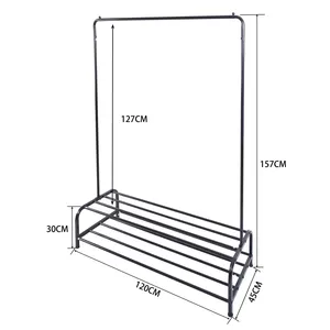 Handmade Metal Coat Stand with Clothes <b>Hanging</b> Organizer for Residential and Commercial UseSingle Tier Iron <b>Storage</b> Basket <b>Wall</b> - Product Image 3