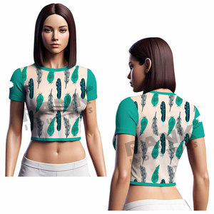 Camisetas cortas elegantes para mujer, ropa informal a la moda, camisetas cortas ajustadas para mujer en venta - Product Image 4