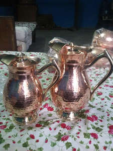 Jarra Artesanal Tradicional de Hierro Recubierto de Cobre con Temática Budista, Grabada con Láser, de Europa - Product Image 3