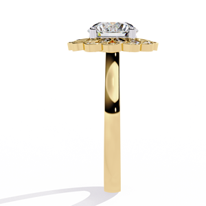 แหวนหมั้นเพชรแบบสายเดี่ยวสีทองสำหรับผู้หญิงได้รับการรับรองจาก GIA - Product Image 2