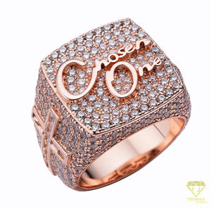 925 <b>Sterling</b> <b>Silver</b> Lab Grown Diamond Iced Out Baguette <b>Ring</b> For <b>Men</b> Luxury Hip Hop Fashion Jewelry Wholesale - Product Image 3
