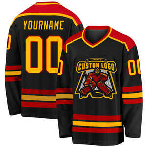 100% Polyester Sublimation Custom Field Blank Embroidery Tackle Twill Hockey Jersey - Product Image 2