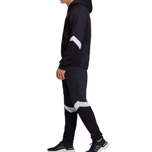 Ensemble de survêtement pour homme, sweat à capuche zippé, pantalon fuselé, blocs de couleur contrastés, polaire technique, coupe athlétique, tenue de sport pour la gym et l'entraînement - Product Image 6