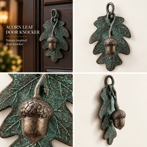 Battant de porte décoratif en forme de chêne et de feuille de chêne, finition verdigris, inspiré de la nature, pour l'entrée - Product Image 6