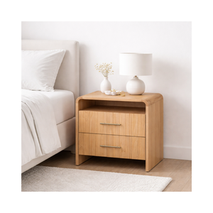 RIVEO RANGE Collection Modern Contemporary High Grade Bedroom Furniture Bedside Table Wooden Nightstand Assembled 2 <b>Drawers</b> - Product Image 1