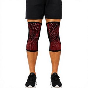 Genouillères de compression à pois rouges et noirs pour le soutien, l'entraînement, le fitness, l'équipement athlétique et la protection en haltérophilie - Product Image 3