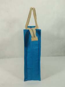 Custom Jute Shopping <b>Tote</b> <b>Bag</b> <b>Blue</b> Border Zipper Closure Reusable Eco-Friendly Wedding Grocery Carry <b>Bag</b> for Promotional Retail - Product Image 4