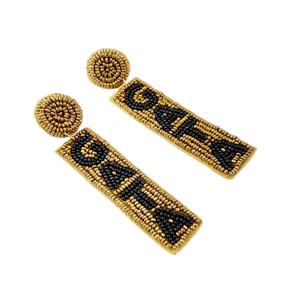 Latest Style GATA Rhinestones Glass Beads Custom Letter <b>Name</b> Dangle with Customized Design <b>Earrings</b> for girls - Product Image 1