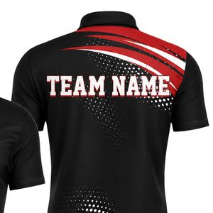 Black <b>Red</b> Soccer Polo Jersey for Men Athletic Team Shirt Lightweight Breathable Sports Apparel Competition Training Football - Product Image 4