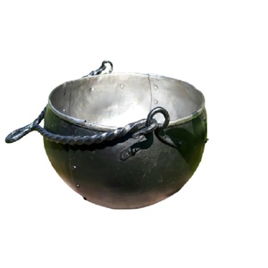 Caldero de Bruja de Acero Forjado a Mano, Olla Grande de Metal Medieval, Olla de Cocina Tradicional de Estilo Antiguo, Hierro Negro Rústico - Product Image 1