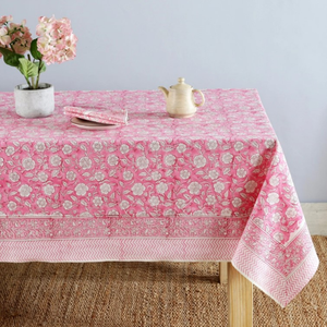 Mantel, cubierta de mesa de tela de algodón con estampado Floral de bloque de mano indio turquesa, tela francesa, mesa, hogar y vida, cocina - Product Image 4