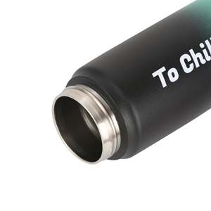 Bouteille d'eau sport portable personnalisée en acier inoxydable de 550 ml avec double couvercle et paille, vente en gros - Product Image 4