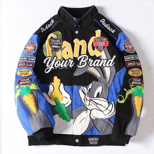 Hot Sale Heavy Weight Cotton Motorcycle Riding <b>Jacket</b> Oversized Embroidered Patch logo Vintage Nascar <b>Racing</b> <b>Jackets</b> for Men - Product Image 1