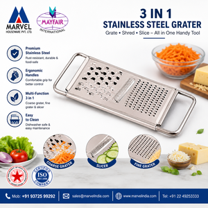 Manual Multipurpose Stainless Steel Flat Grater for Vegetable and Cheese Shredding - Product Image 2