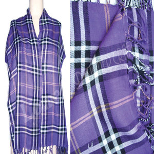 Wholesale Custom Printed Large Twill Check Design Viscose Shawl Scarf Various Colors Traditional Knitting Soft Lightweight - Product Image 4
