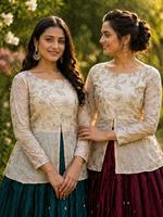 Lehenga Choli en Coton Pur Jaam avec Blouse Richement Brodée, Dupatta Vintage Brodé, Jupe Évasée de 8 Mètres pour Festival (111 lehngha choli mee)