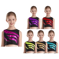 Fabricant de vêtements de danse pour enfants de 6 à 16 ans Stage de danse pour filles sur scène Crop Top Costumes de danse pour enfants