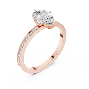 Bague de fiançailles en or rose avec diamant de laboratoire taille marquise pour femme, bague de promesse de mariage en diamant de laboratoire, bijoux fins - Product Image 4