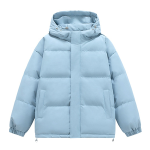 Veste matelassée unisexe de haute qualité en gros, avec logo personnalisé, impression OEM, imperméable, à capuche, pour l'hiver, avec logo frontal, en coton pour l'extérieur - Product Image 3