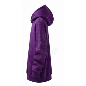 Stylish Casual Outerwear Basic Cotton Blended <b>Rhinestone</b> <b>Hoodie</b> Created For Trendy Looks And Daily Comfort - Product Image 3
