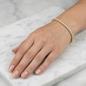 8.00CTW Round Diamond Line Bracelet 14KGold Lab Grown E-F Color VVS2 Prong <b>Set</b> Eternity Tennis Bracelet for Women - Product Image 1