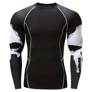 Compression Breathable Spandex/Polyester 220g Unisex Full Sleeve Rash Guard Custom Logo (<b>Heat</b>-Transfer Printing) NTEX OEM - Product Image 3