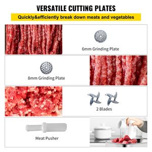 Tritacarne Commerciale in Acciaio Inox da 450 libbre con Lama e Piastra, Insaccatrice per Salsicce, Conforme FDA - Product Image 6