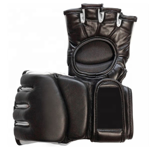 Factory Manufactured Custom Half-Finger Leather MMA <b>Gloves</b> <b>Moisture</b> Wicking Lace-Up Closure for Wrist Support Custom Boxing - Product Image 5