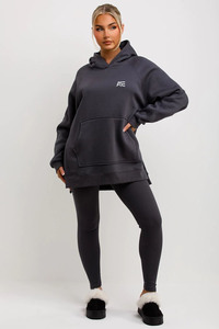 Sudadera con Capucha Oversize Personalizada para Mujer, Casual, de Forro Polar, Estilo Urbano, Larga, OEM, Ropa y Sudaderas para Mujer - Product Image 4