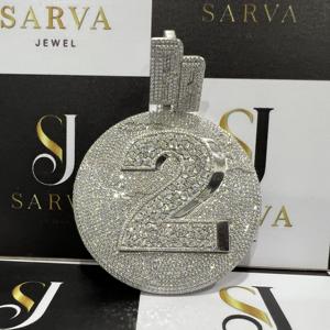 Joyería Fina, Plata S925, Colgante Personalizado con Moissanita VVS Grande, Certificado IGI, Collar con Nombre Estilo Hip Hop para Hombre - Product Image 2