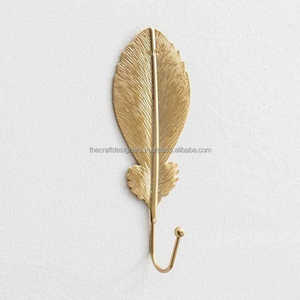 ตะขอแขวนผ้ารูปใบไม้สีทองตะขอแขวนโลหะตะขอแขวนผนังอเนกประสงค์ทำจากทองเหลืองสำหรับตกแต่ง - Product Image 4