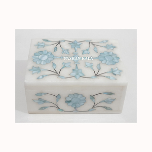 Most Attractive <b>White</b> Marble Mother Of Pearl Inlay Jewelry <b>Box</b> Rectangle Shape Flower Design Used For Jewelry Packing And <b>Gifts</b> - Product Image 5