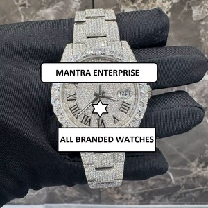 Reloj de Lujo Deportivo con Diamantes Incrustados, Claridad VVS1, con Moissanita, Analógico, para Hombre y Mujer, Exportación a India - Product Image 1