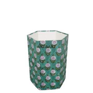 ART&ART - Papel de Algodón Hecho a Mano de Alta Calidad, Cartón Plegable con Parte Superior Abierta, Hexagonal, Elegante, Impresión Digital Personalizada con Logotipo - Product Image 1