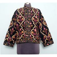 Veste matelassée Cotrise luxueuse brodée à la main, respirante, épaisse, 100% coton, avec détails floraux complexes, intemporelle, automne-hiver