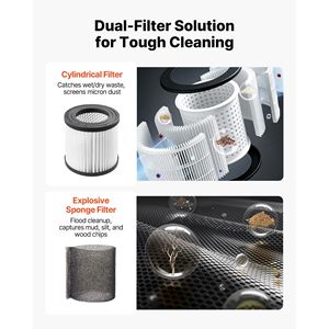 Aspiradora Comercial Portátil Wet Dry de 5.5 HP y 11 Galones con Autolimpieza de 1350W - Product Image 6