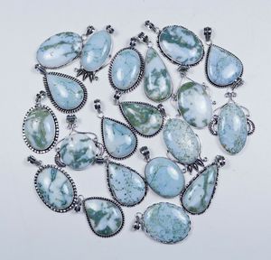 Pendentif en Agate Naturelle en Gros, Formes Assorties Ovale Poire, Bijoux en Pierres Précieuses de Créateur, Monture Plaqué Argent 925, Fait Main - Product Image 5