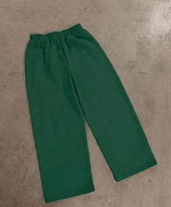 Pantalones Deportivos de Felpa Verde 100% Algodón para Hombre, Cintura Elástica, Pierna Ancha, Estampados, Corte Holgado, Estilo Urbano - Product Image 1