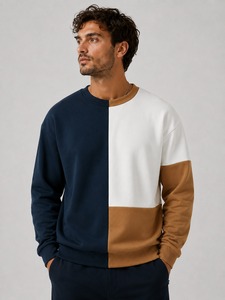 เสื้อสเวตเชิ้ตผู้ชายผ้าฝ้าย 100% ระบายอากาศได้ดี สไตล์สตรีทแวร์ - สีพื้นและขนาดต่างๆ ปรับแต่งได้ เป็นมิตรกับสิ่งแวดล้อม พร้อมปักโลโก้ตามสั่ง - Product Image 3
