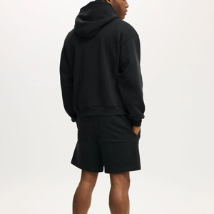 Custom Logo Casual Men's Winter Hoodie and Shorts <b>Set</b> 100% Cotton Lightweight Breathable Men Hoodie and Shorts <b>Set</b> - Product Image 1