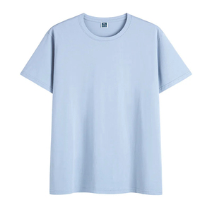 Plus Size Men's Navy Blue Short Sleeve O-Neck Casual T-Shirt Solid Color Blank Design Knitted Jersey Style 100% Merino <b>Wool</b> - Product Image 2
